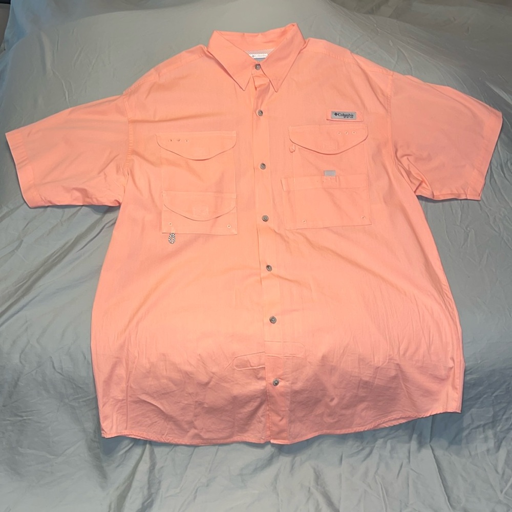 Columbia PFG men's large salmon short sleeve button down